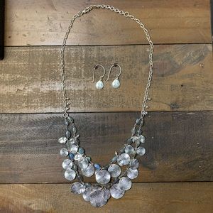 Stella & Dot Earring/Necklace Disc Matching Set